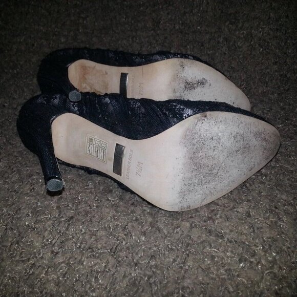 BADGLEY MISCHKA-BRYNN-Black Lace and Nude Pumps-Size 7.5M-Excellent - Picture 7 of 8